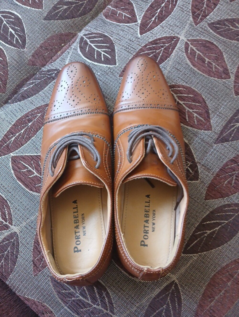 Men's Tan Leather Oxford Shoes